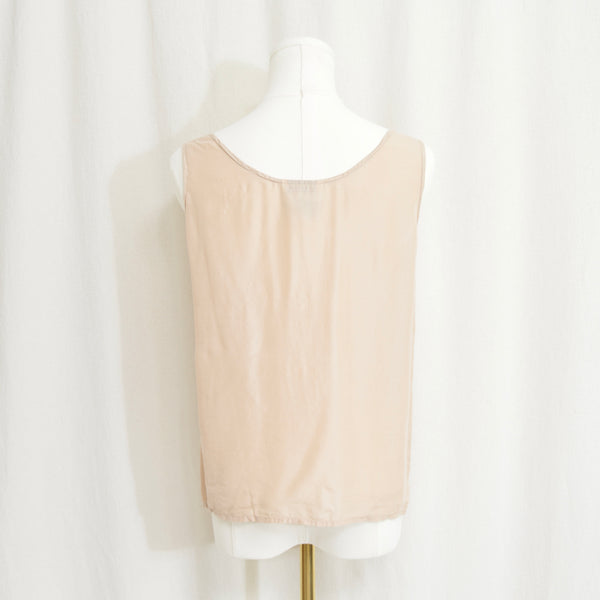 dusty rose simple wide strap pure silk tank
