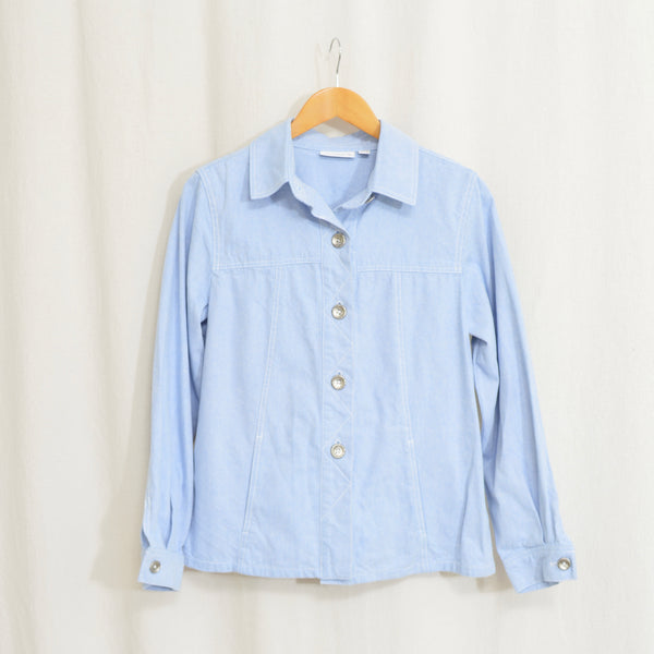 light wash cotton denim vintage western style shirt jac