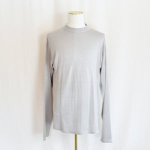 thin 100% silk grey crew neck sweater