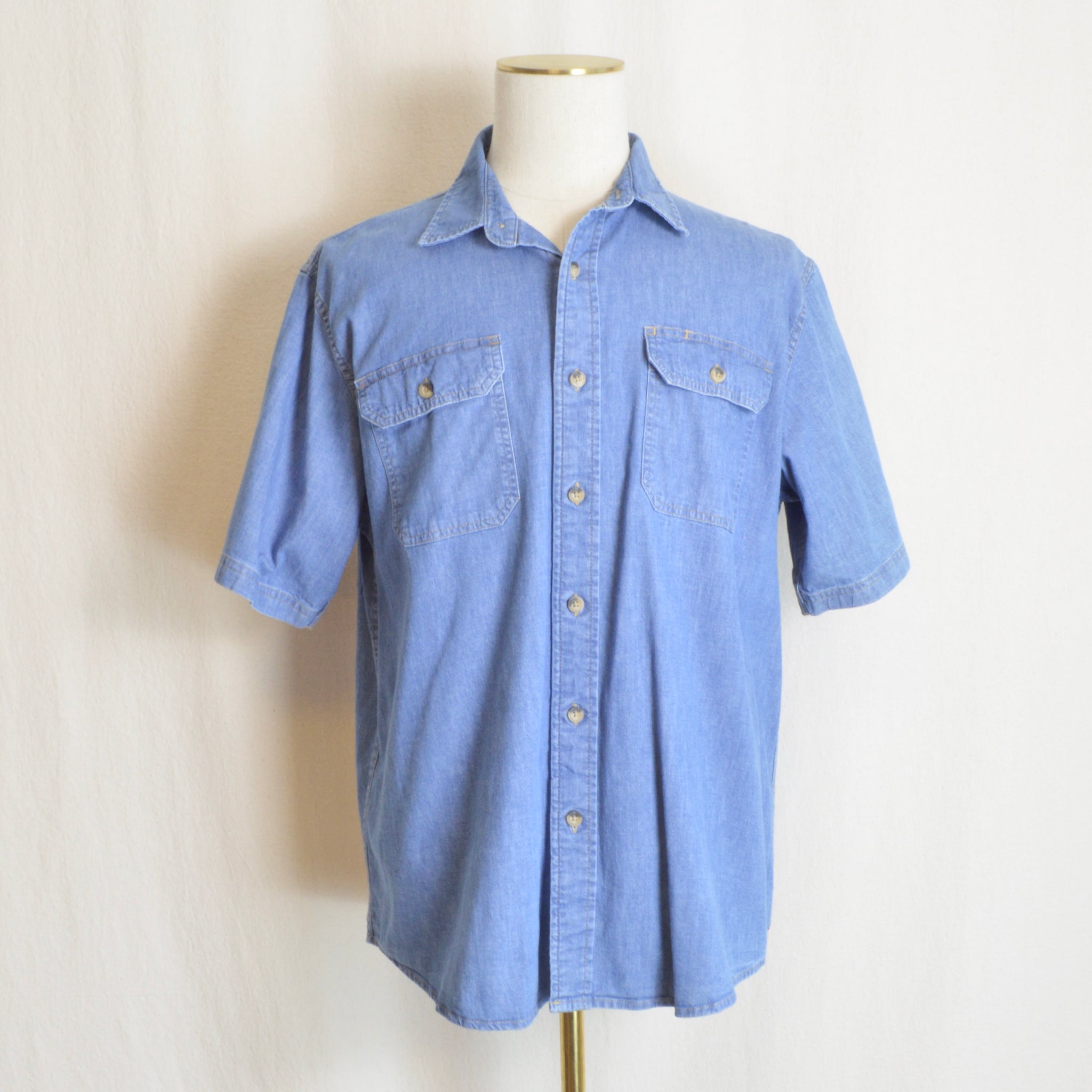 medium wash short sleeve wrangler button down