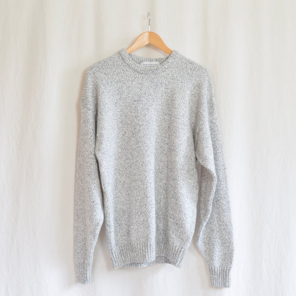 gray marled cotton and wool blend northwoods crew neck