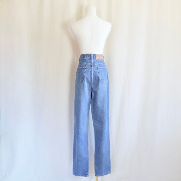 32 x 33 vintage high waisted long length gitano mid wash denim