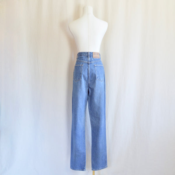 32 x 33 vintage high waisted long length gitano mid wash denim