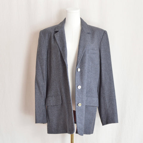 oversized wool blend vintage charcoal gray gap blazer