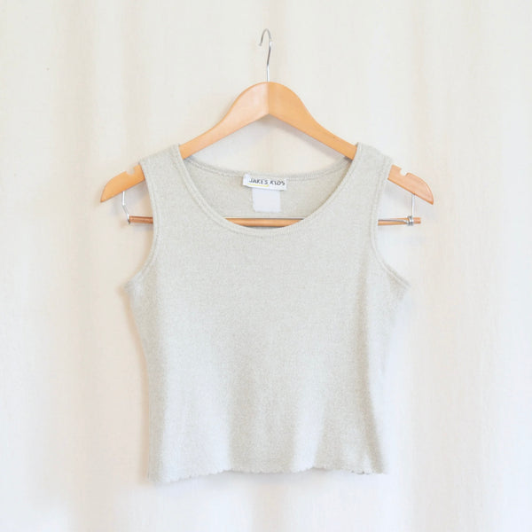 thick cotton vintage oatmeal heather crop tank