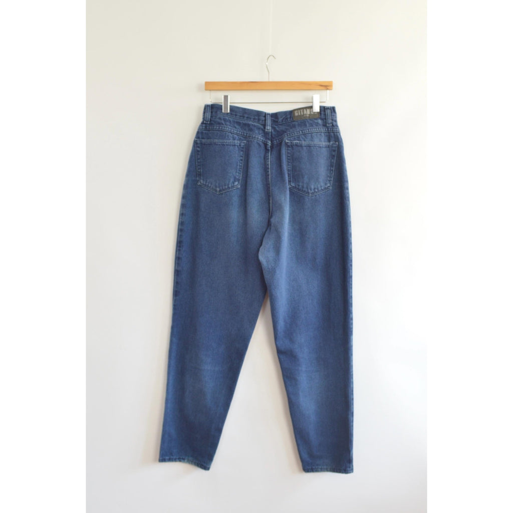over dyed dark wash vintage high waisted straight leg gitanos