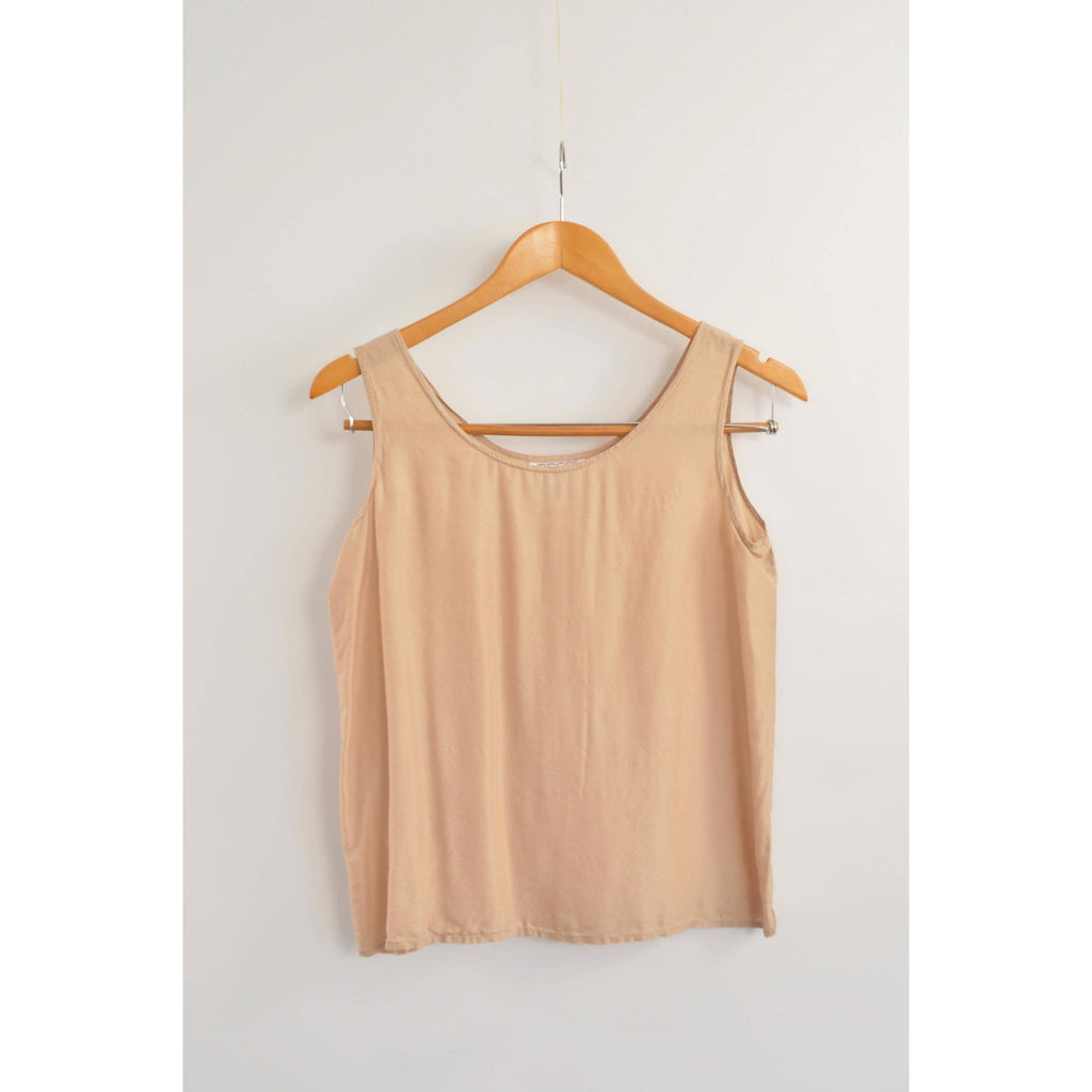 dusty rose simple wide strap pure silk tank