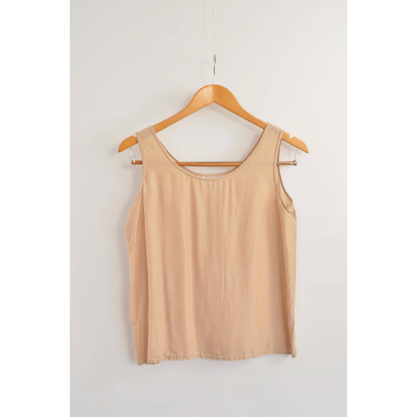 dusty rose simple wide strap pure silk tank