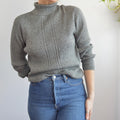 charcoal gray speckled pure cotton vintage liz claiborne sport turtleneck