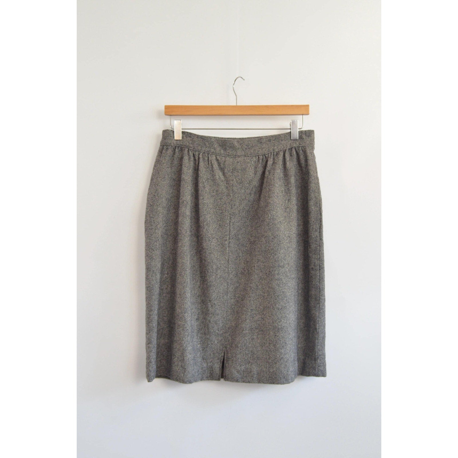 vintage black and white micro stripe pendleton wool skirt size 16