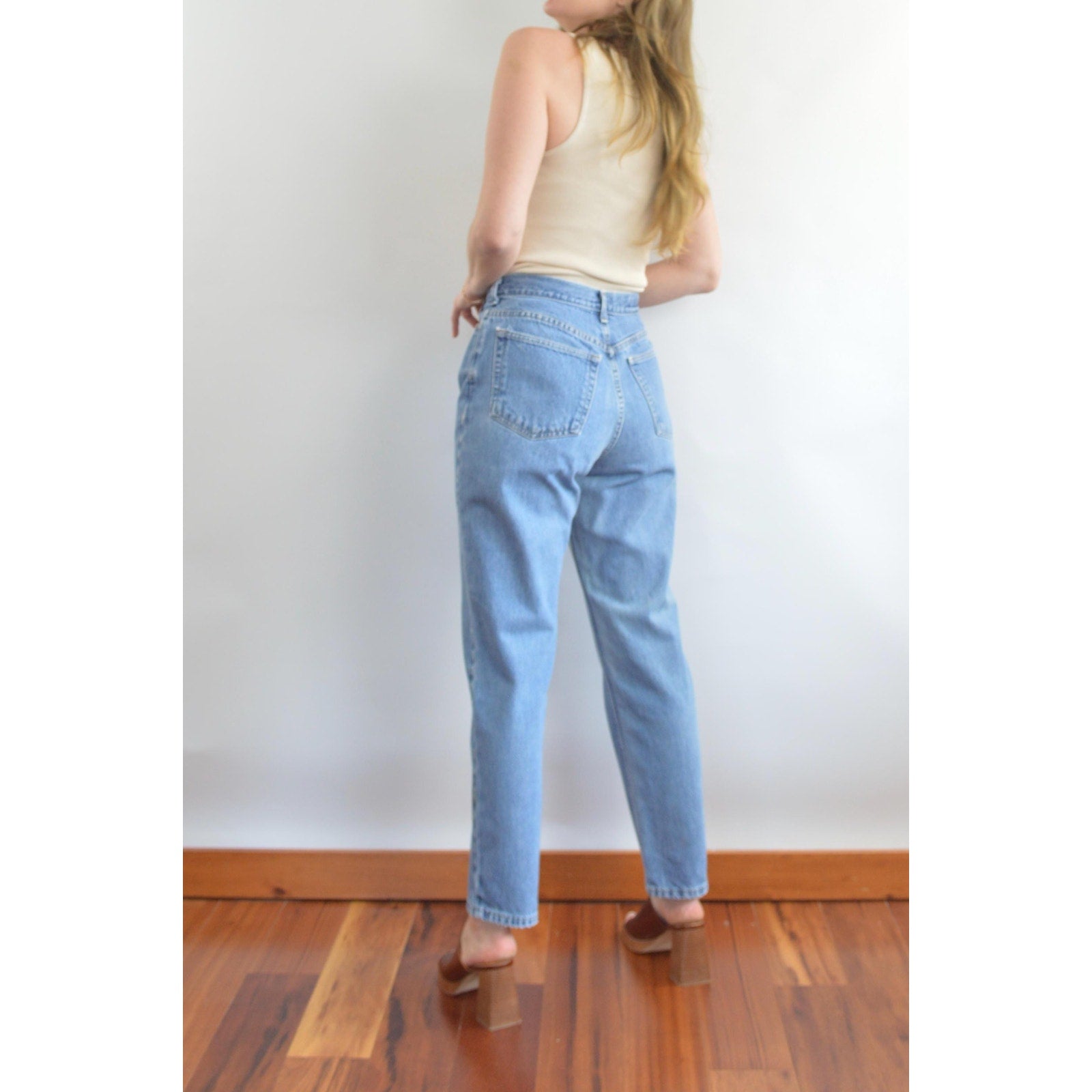 31 x 30 high rise mid wash land’s end 90s fit denim