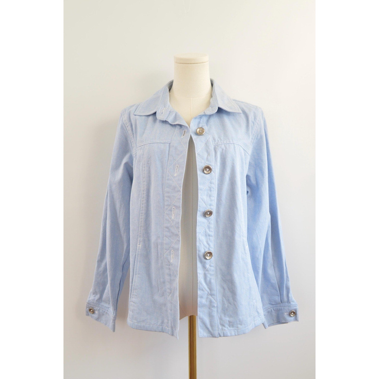 light wash cotton denim vintage western style shirt jac