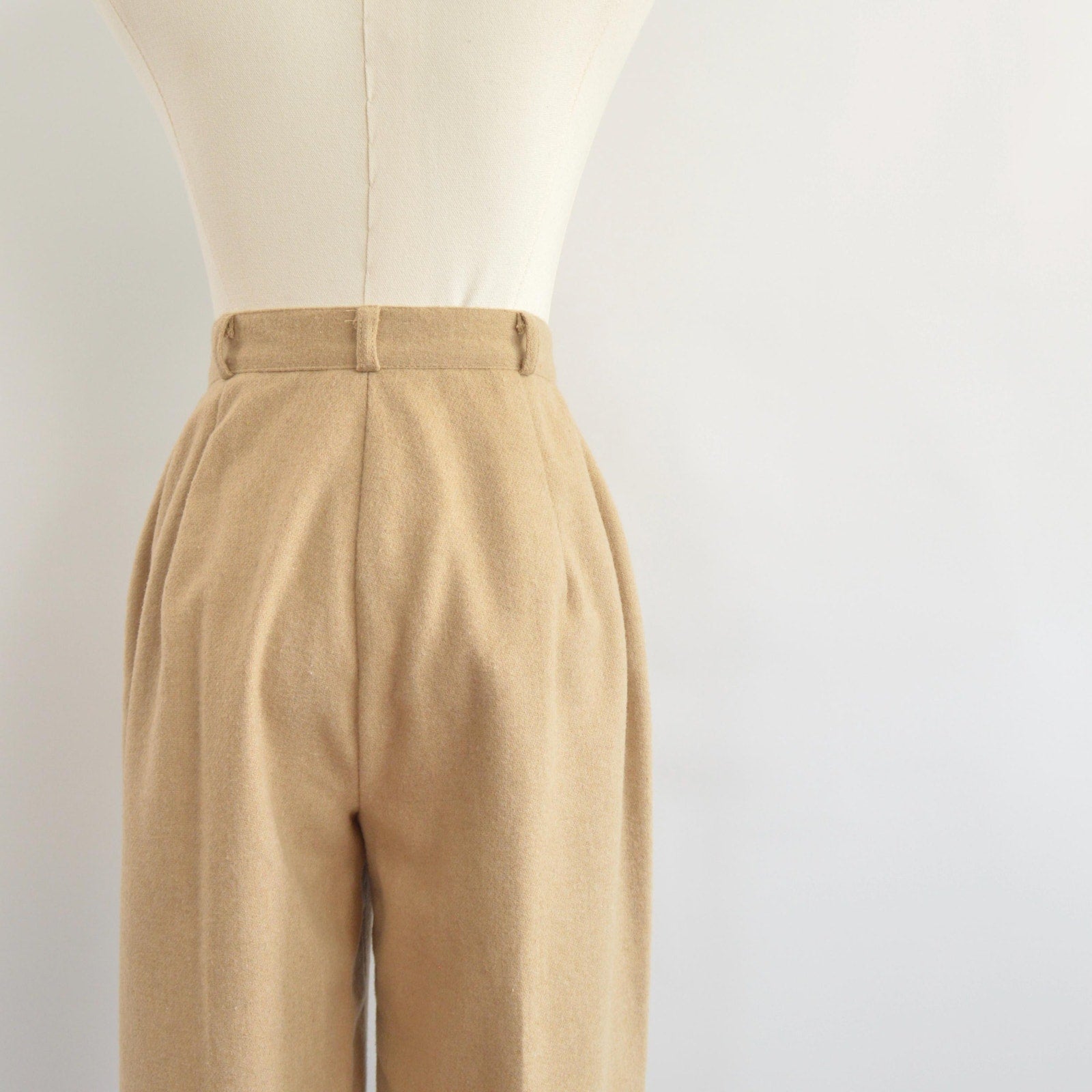 25 x 32 extra long fully lined khaki beige wool blend straight leg pants