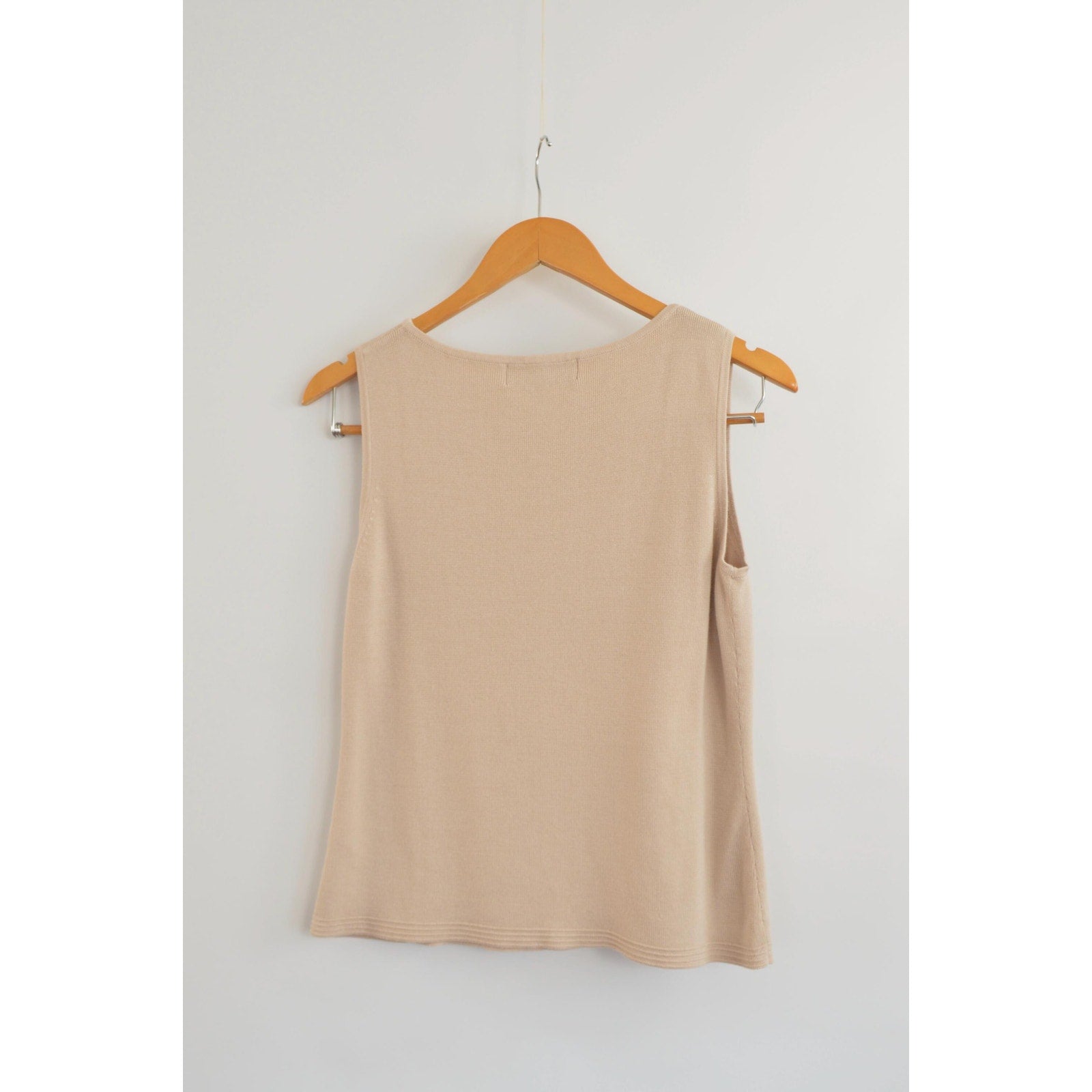 taupe beige cotton blend knit sweater tank