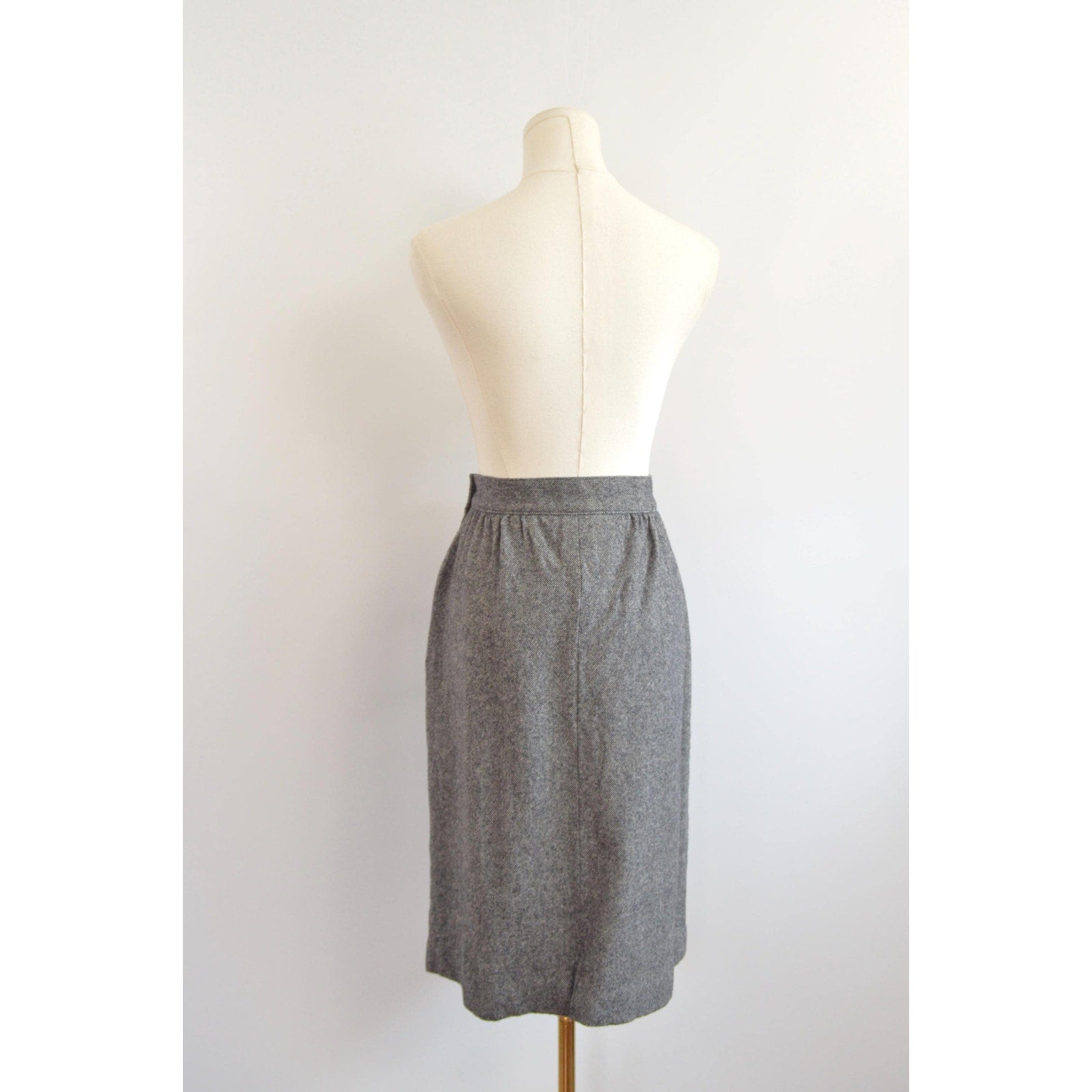 vintage black and white micro stripe pendleton wool skirt size 16