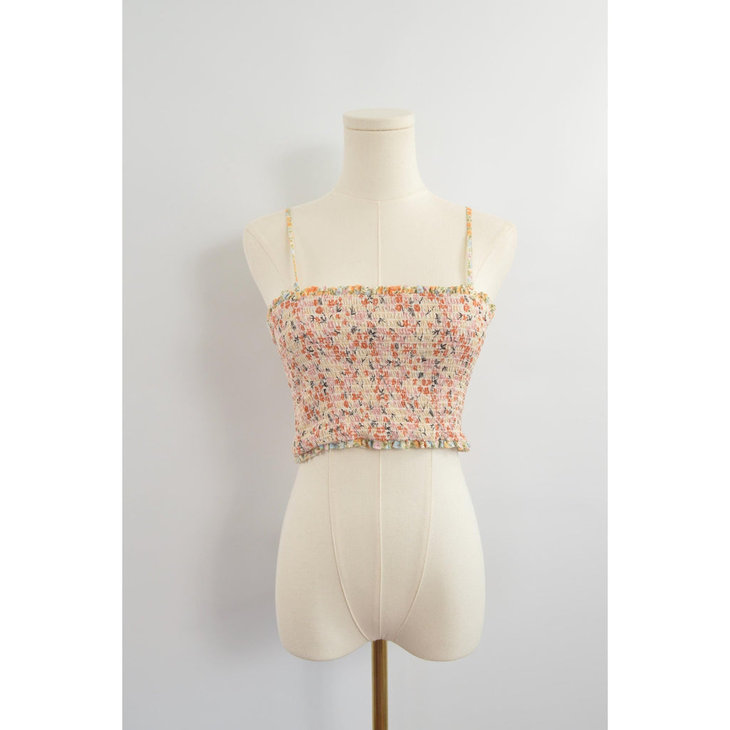 reversible cotton crop bandeau top with removable straps