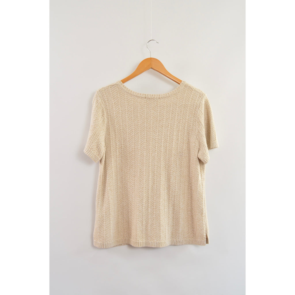 oversized cream and beige cotton sweater tee
