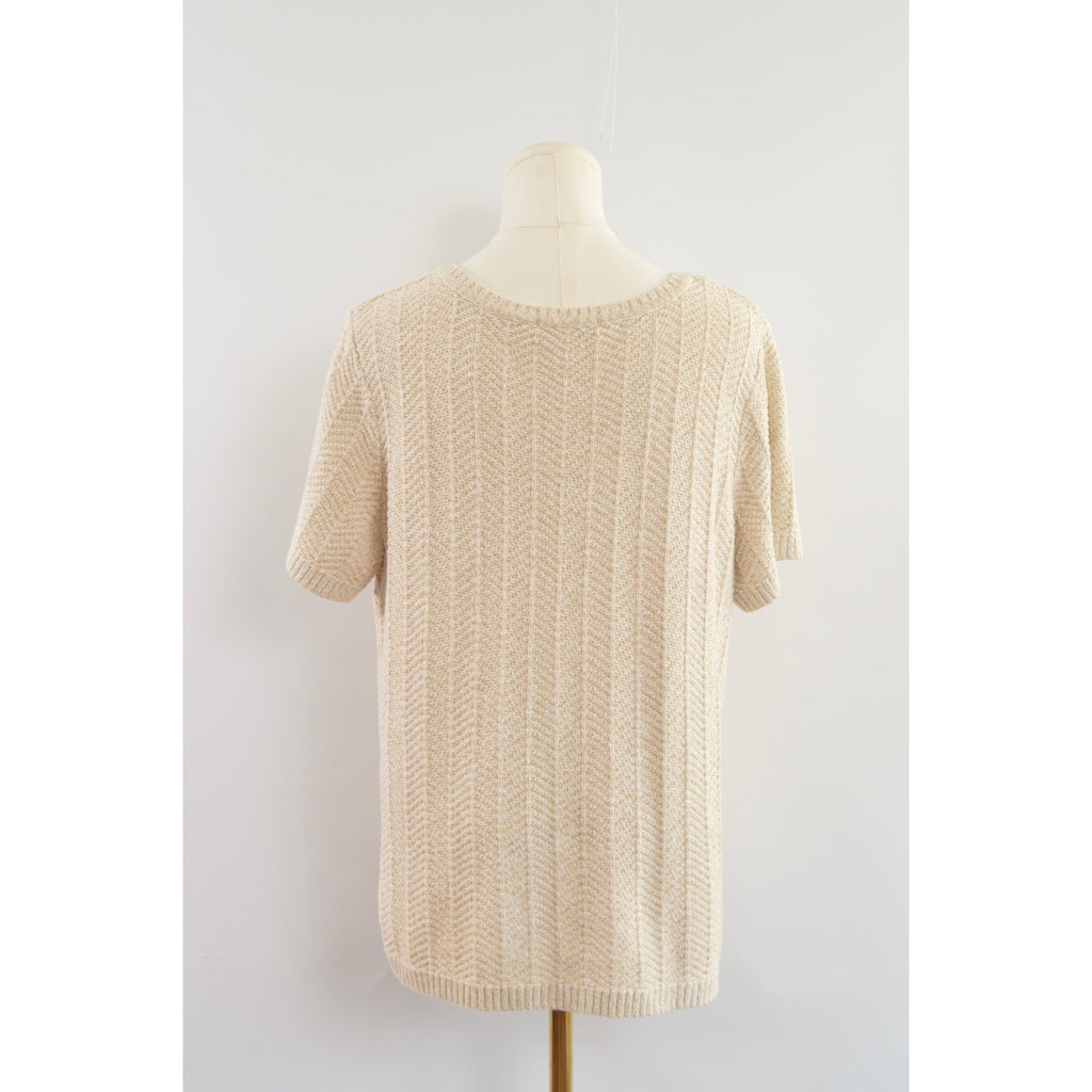 oversized cream and beige cotton sweater tee