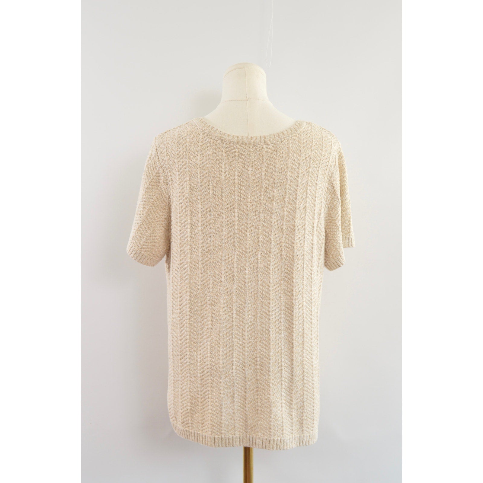 oversized cream and beige cotton sweater tee