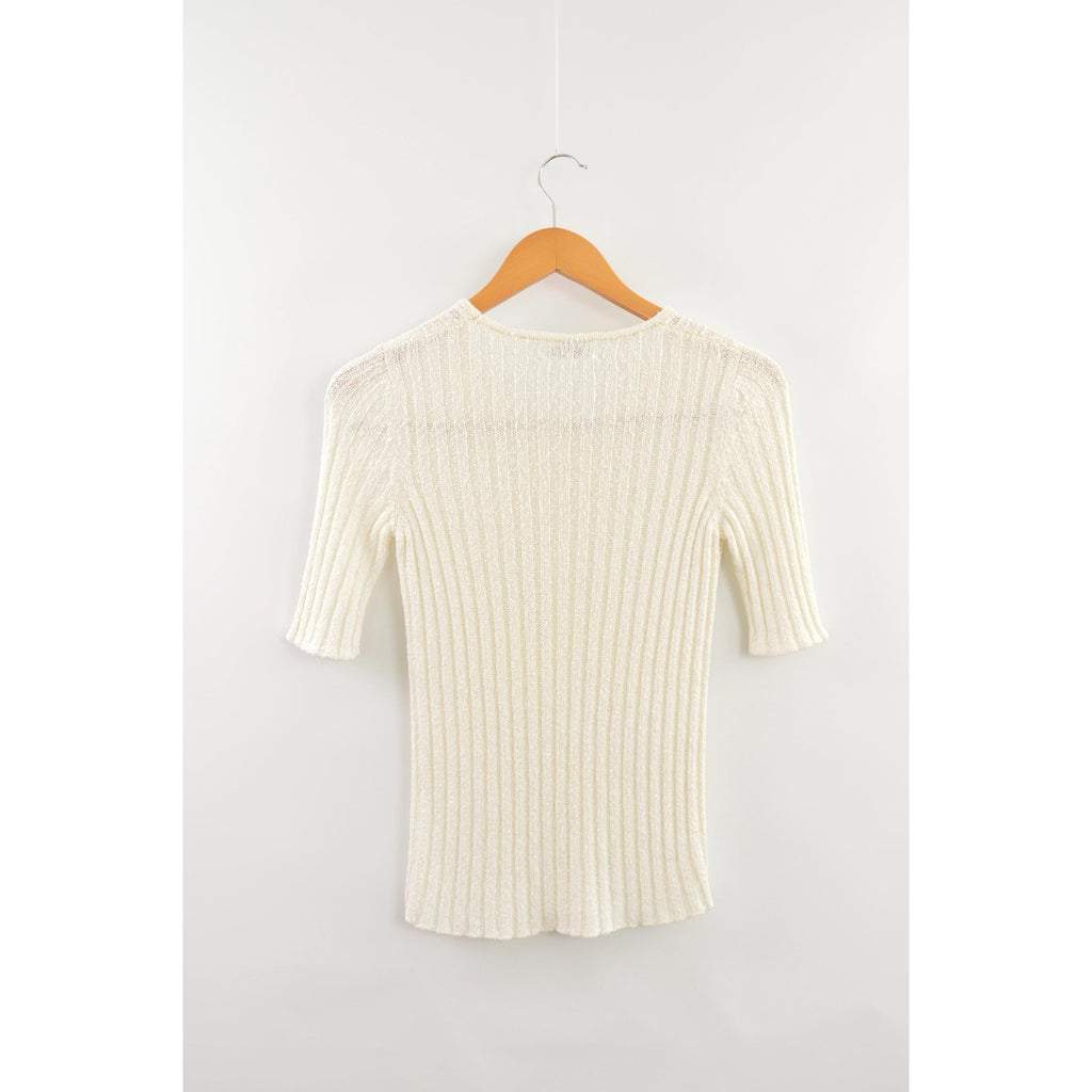 ivory nubby knit sweater tee