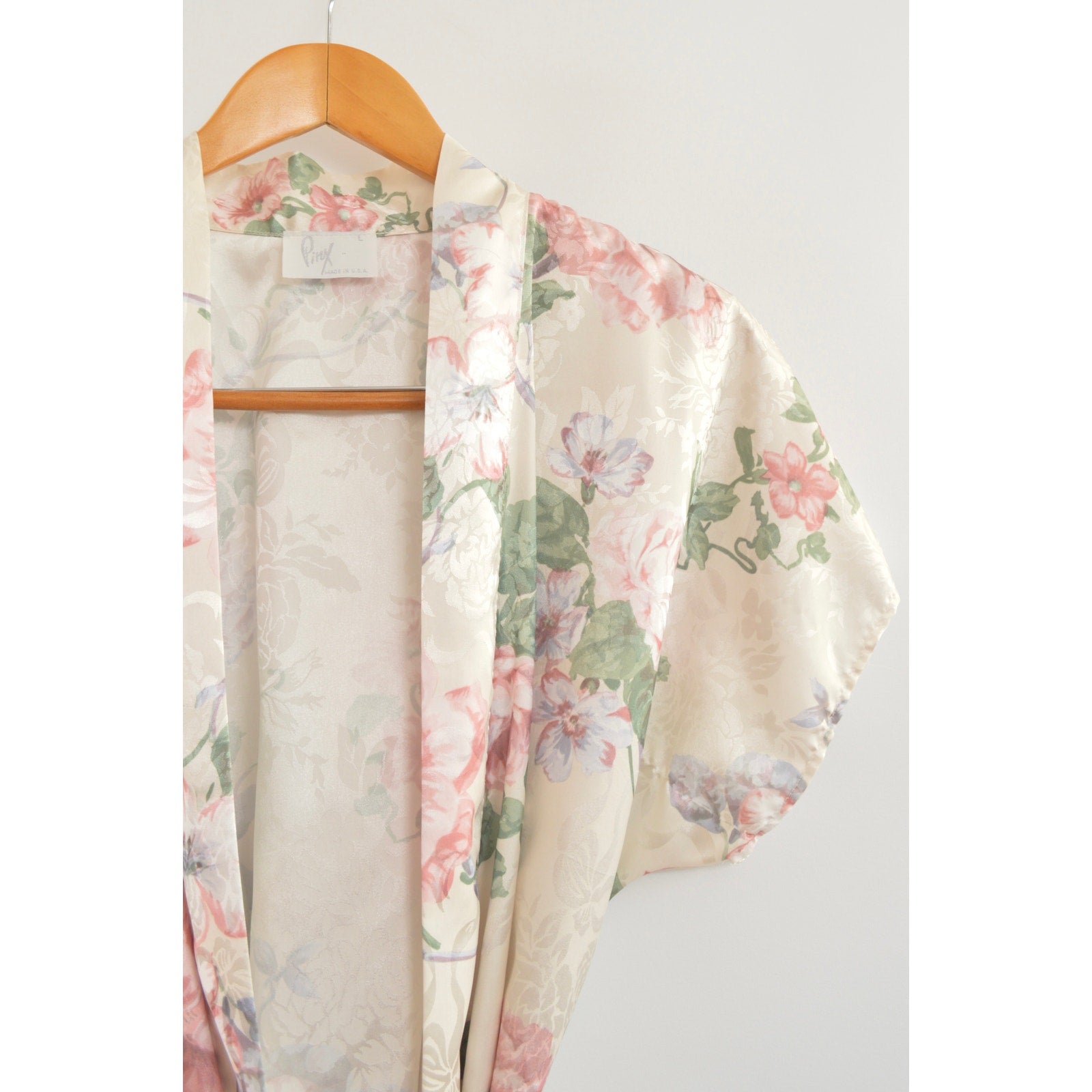 silky floral robe/ beach cover up