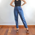 over dyed dark wash vintage high waisted straight leg gitanos