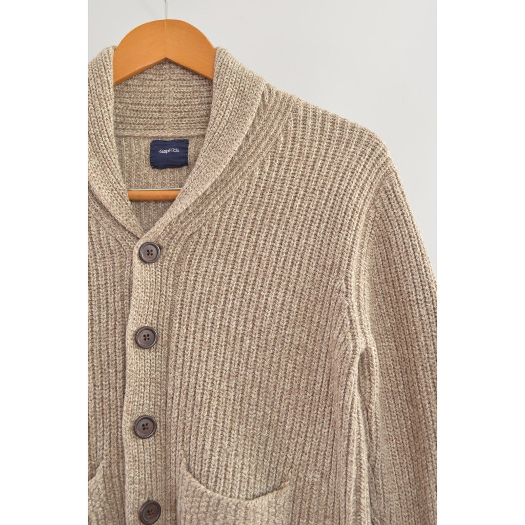 oatmeal cotton gap kids fisherman cardigan