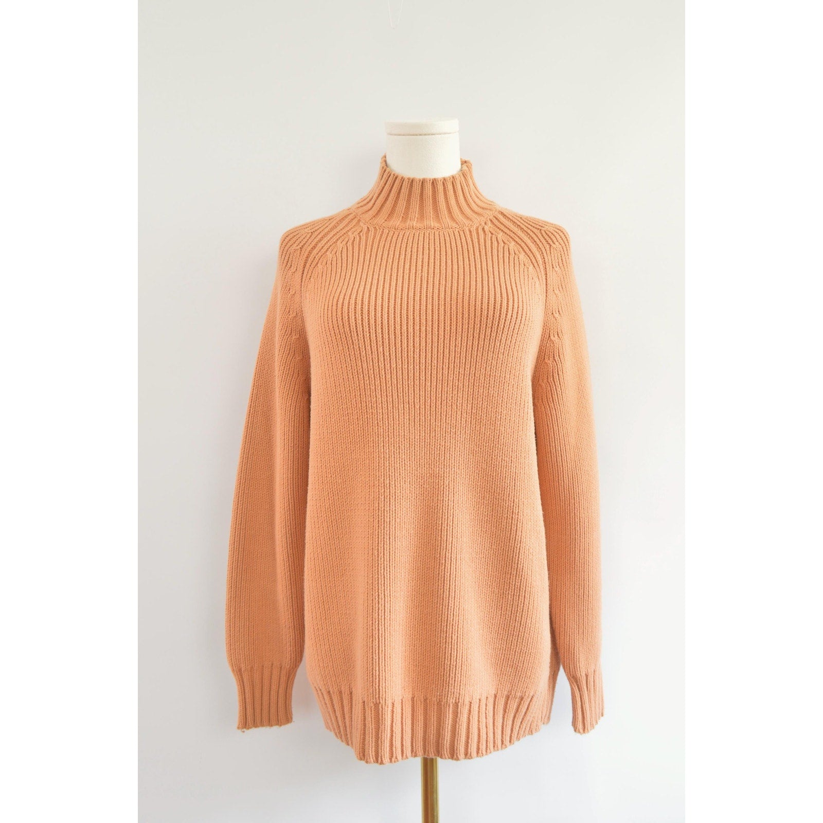 thick cotton peachy vintage orvis turtleneck sweater
