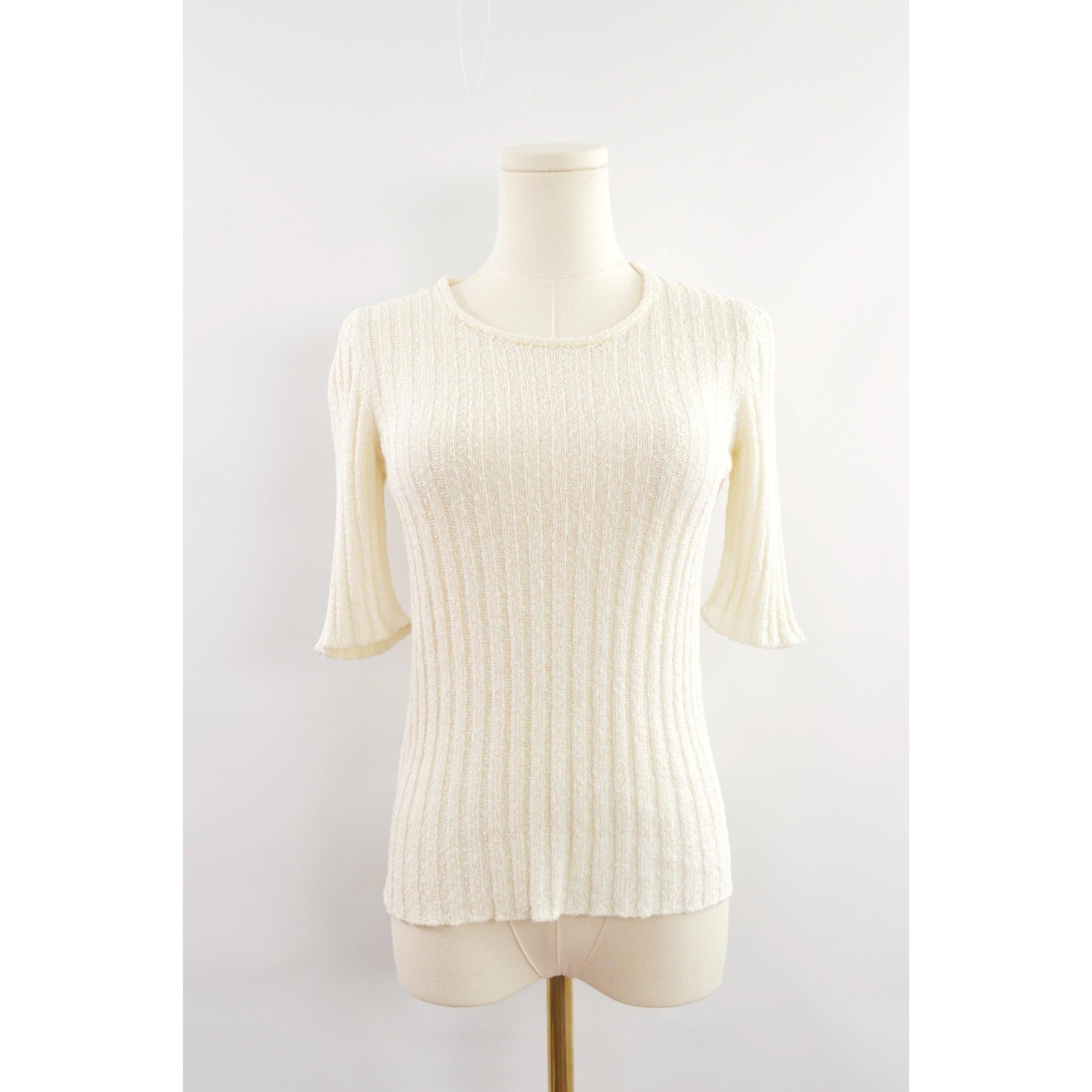 ivory nubby knit sweater tee