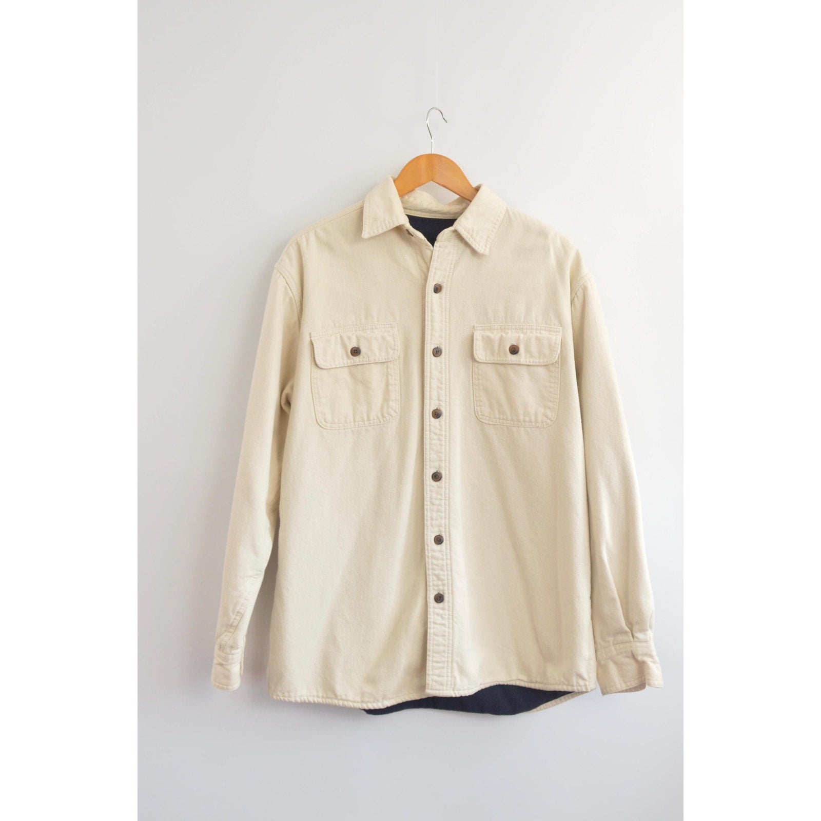 fleece lined cream cotton chore coat