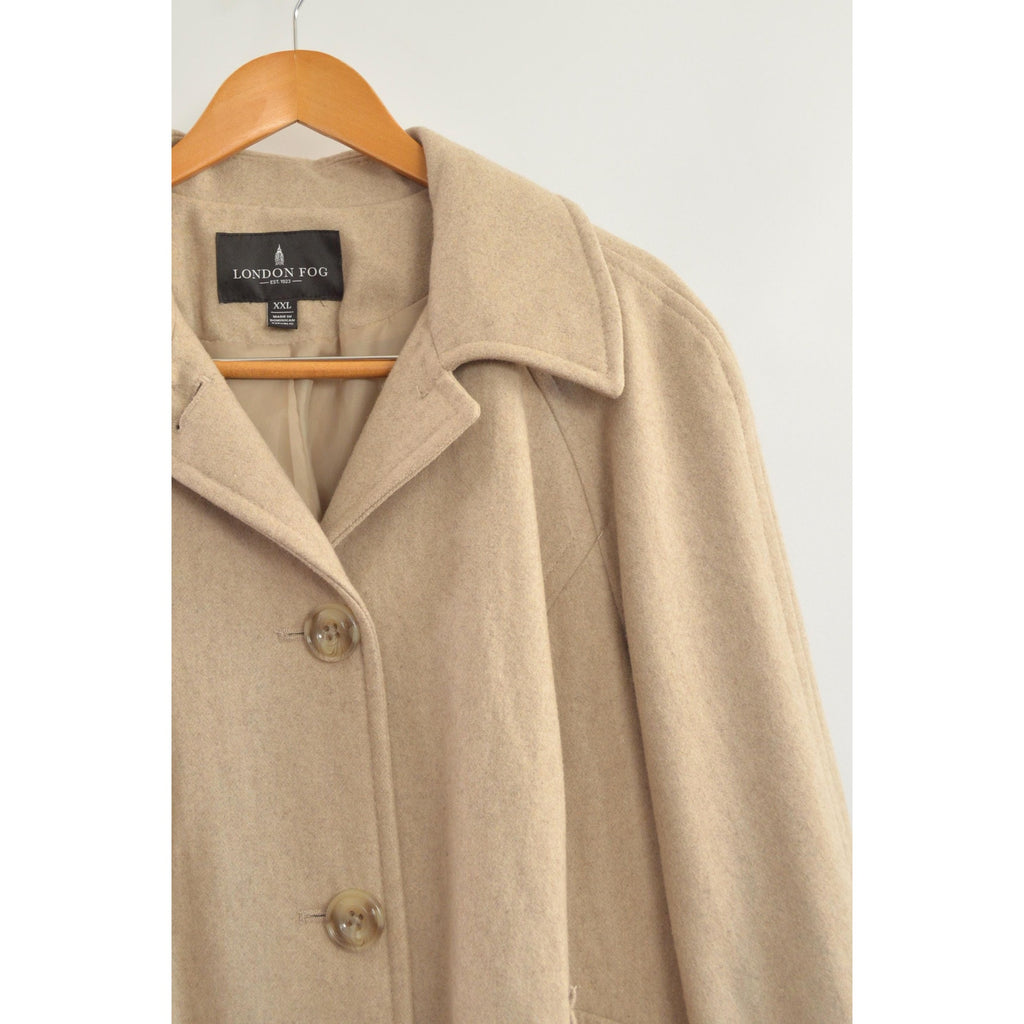perfect mid length light beige vintage london fog wool overcoat