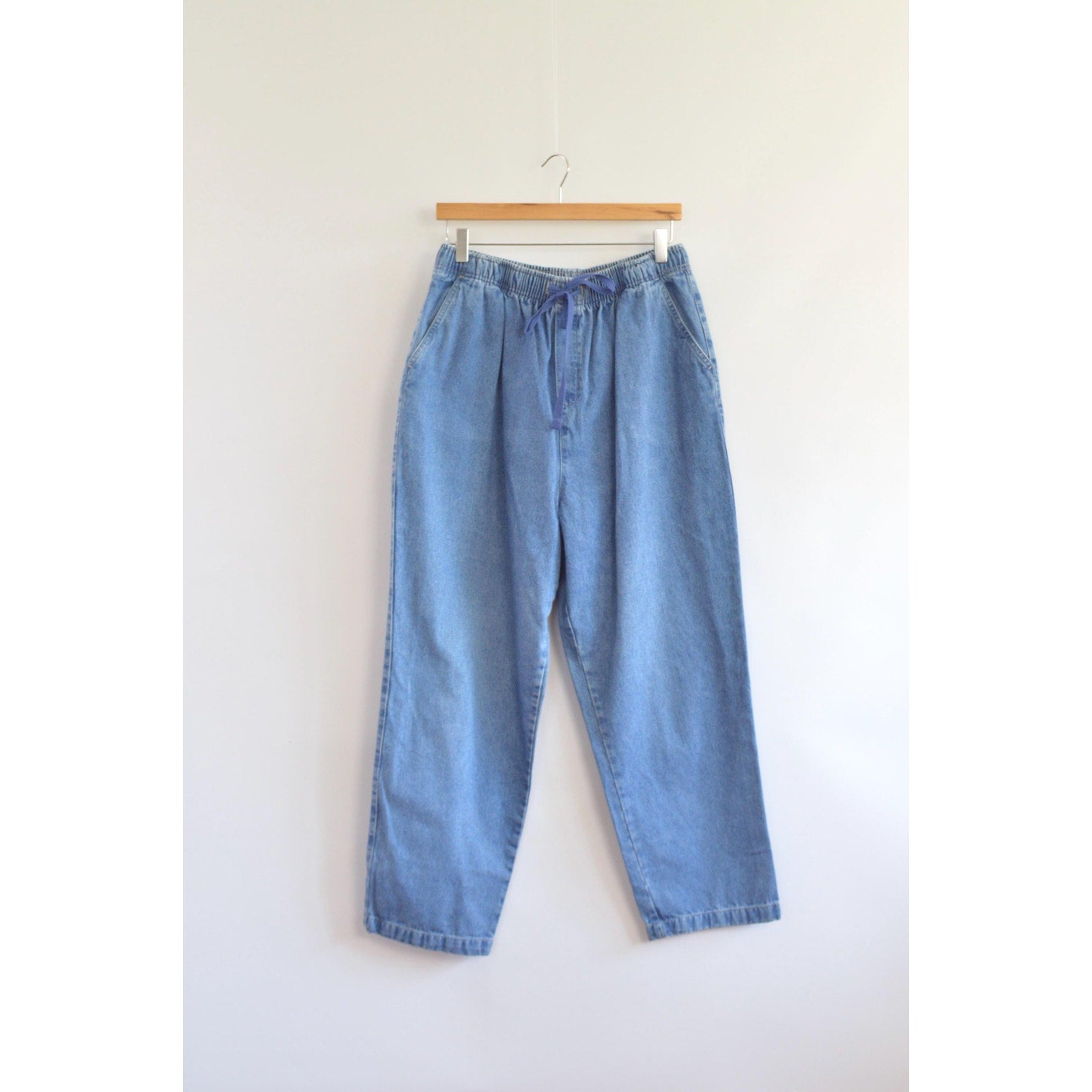 31 x 26 medium to light wash straight leg drawstring vintage cabin creek easy jeans