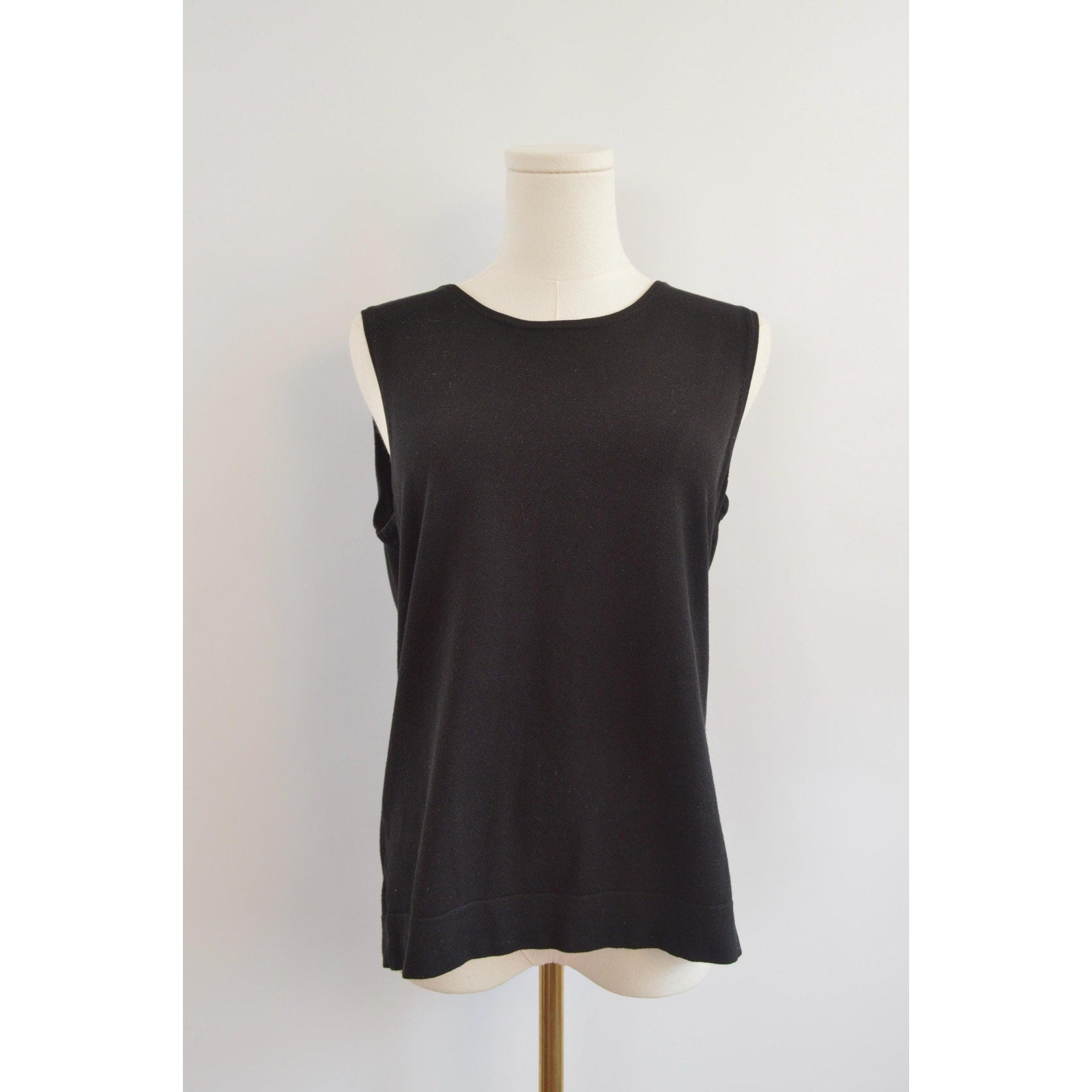 lightweight silk blend slinky black sweater tank