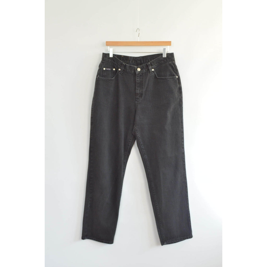 33 x 31 faded black high rise vintage wide straight leg riders