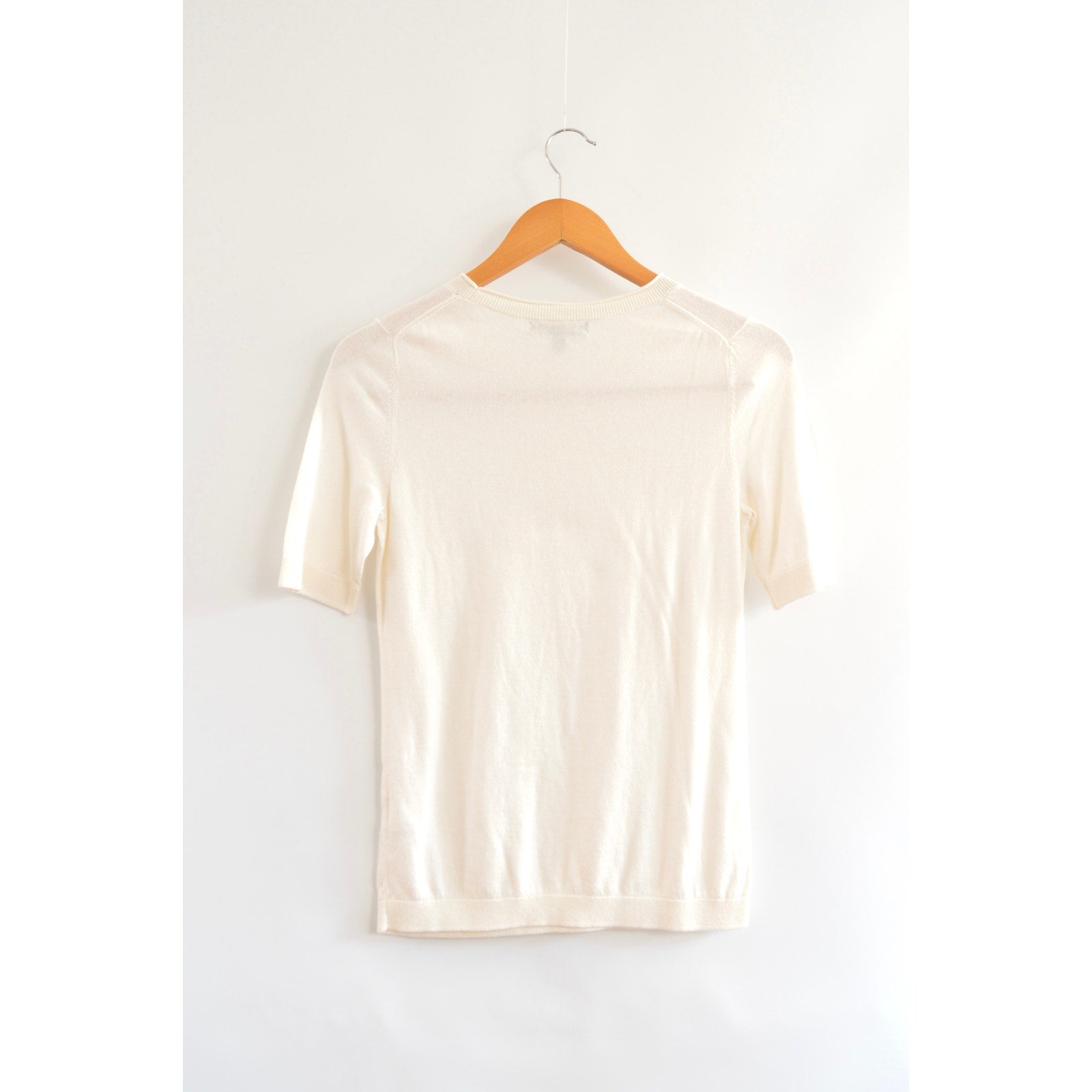 simple cream cotton knit sweater tee