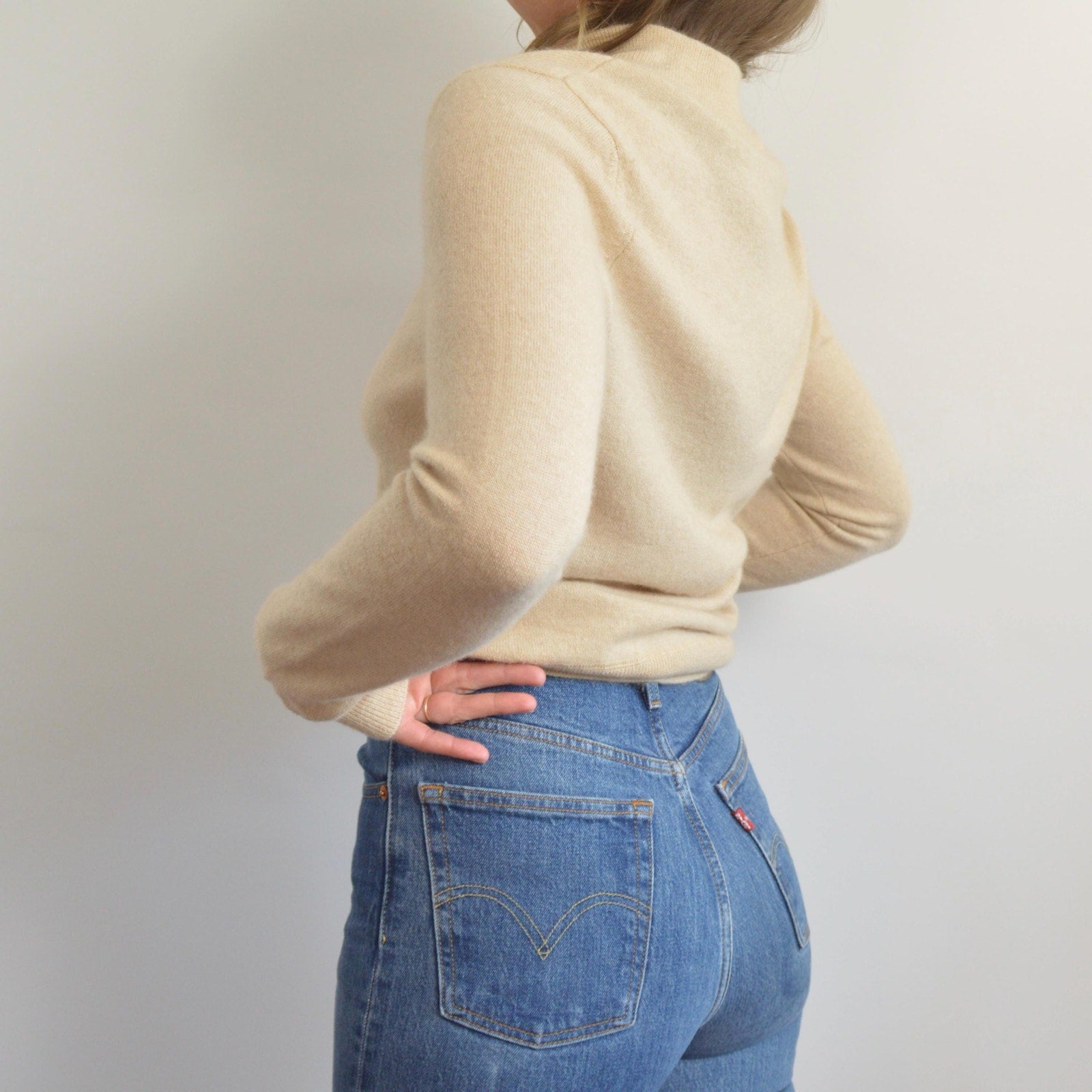 perfect oatmeal cashmere half zip sweater