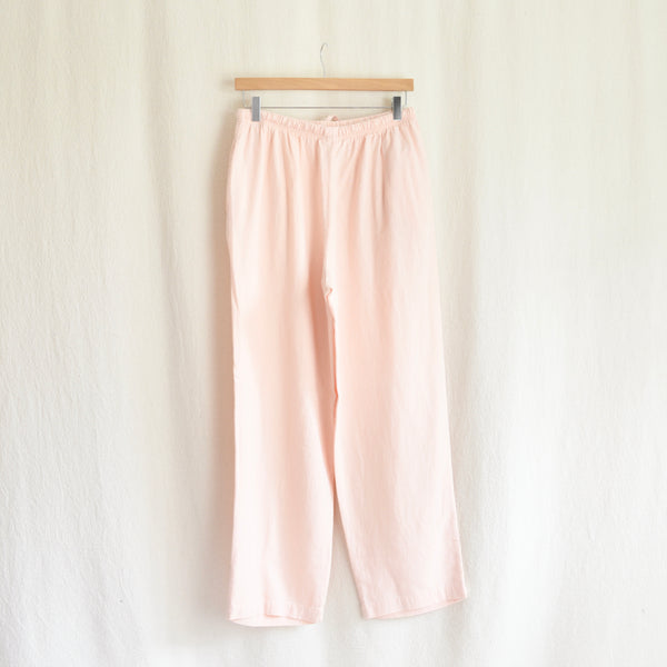 29 - 38" wide leg light pink drawstring elastic linen blend pants