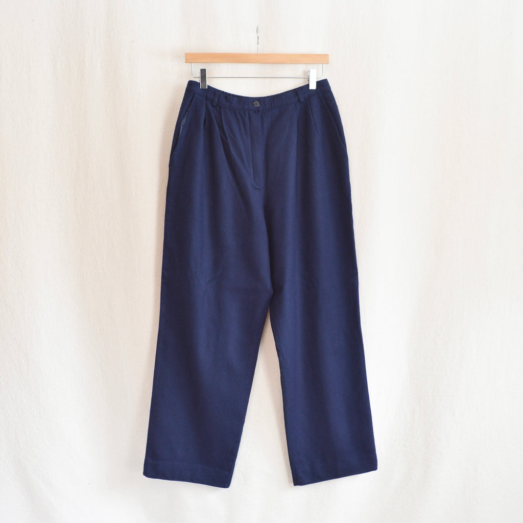 80s 90s Pendleton Navy Blue Minimalist High Waist Trousers - Medium –  Flying Apple Vintage