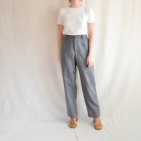 33" dark gray vintage gap wide straight leg wool pants